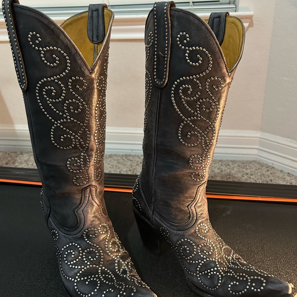 Old Gringo Embellished Black Heeled Boots